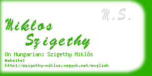 miklos szigethy business card