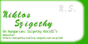 miklos szigethy business card